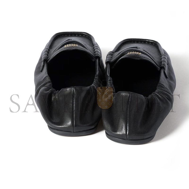 MIU MIU RUCHES NAPPA LEATHER LOAFERS 5D341E
